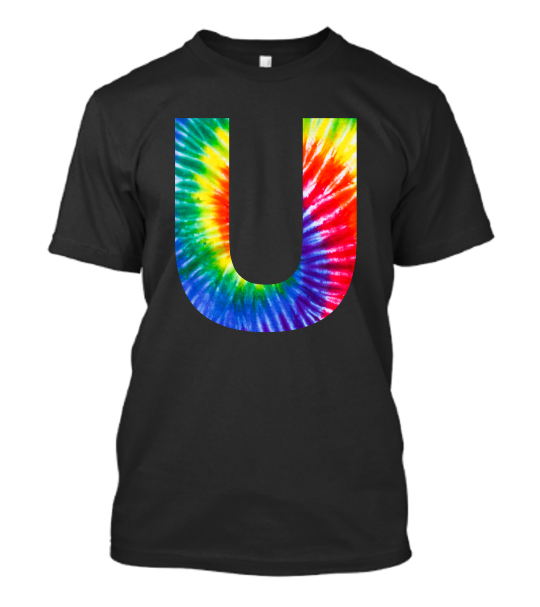 Tie Dye Rainbow Letter U T-Shirt