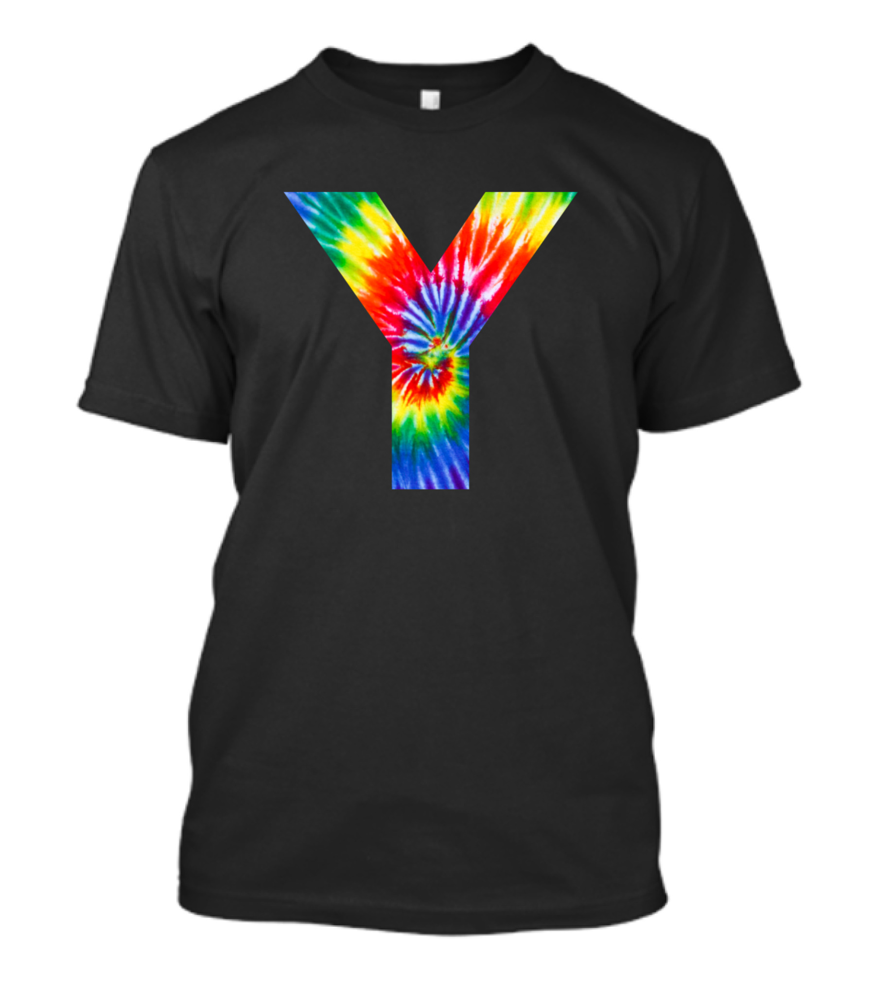 Tie Dye Y Letter Vibrant Rainbow Colors T-Shirt