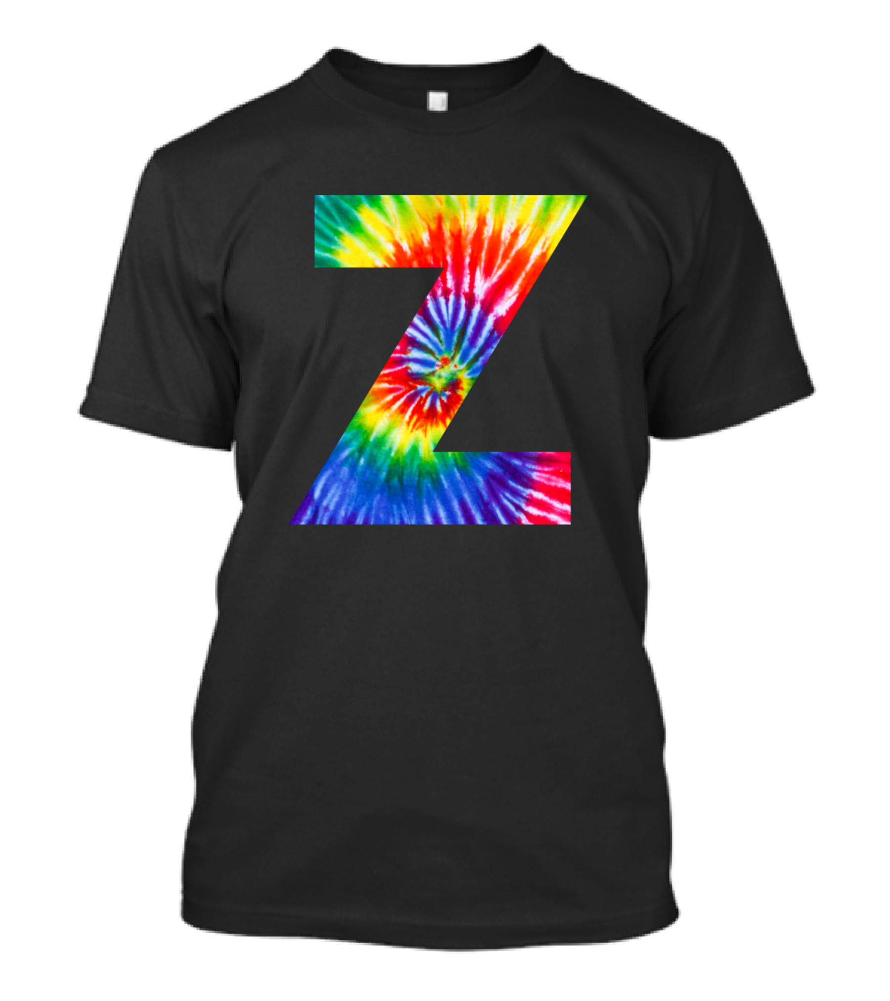 Tie Dye Z Letter Spiral Colorful T-Shirt