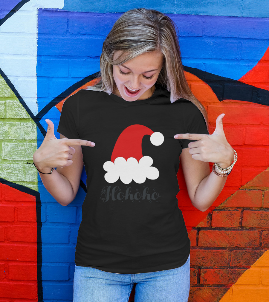 Ho Ho Ho Ugly Christmas Santa Hat T-Shirt