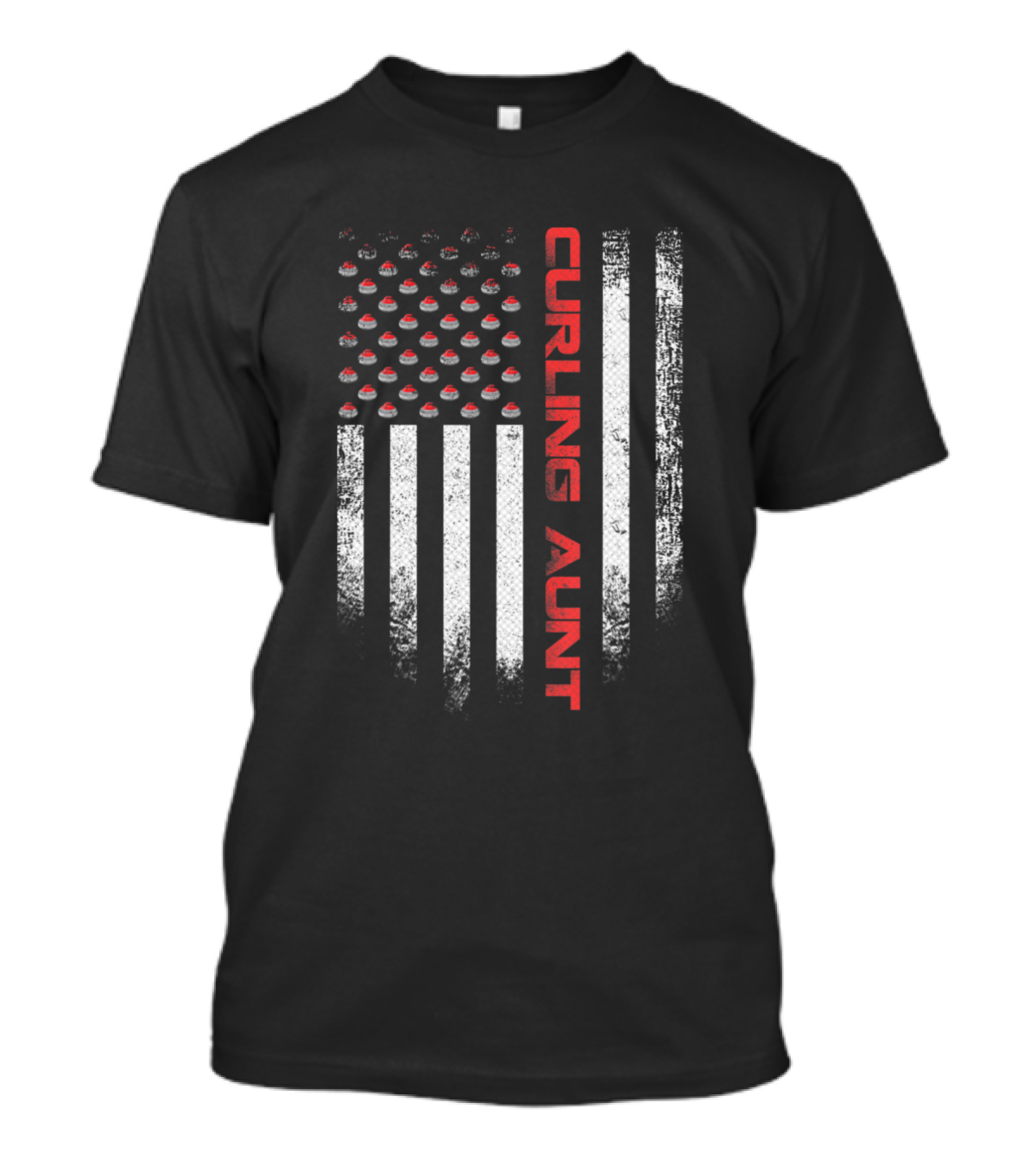Vintage USA American Flag Curling Aunt Curler T-Shirt