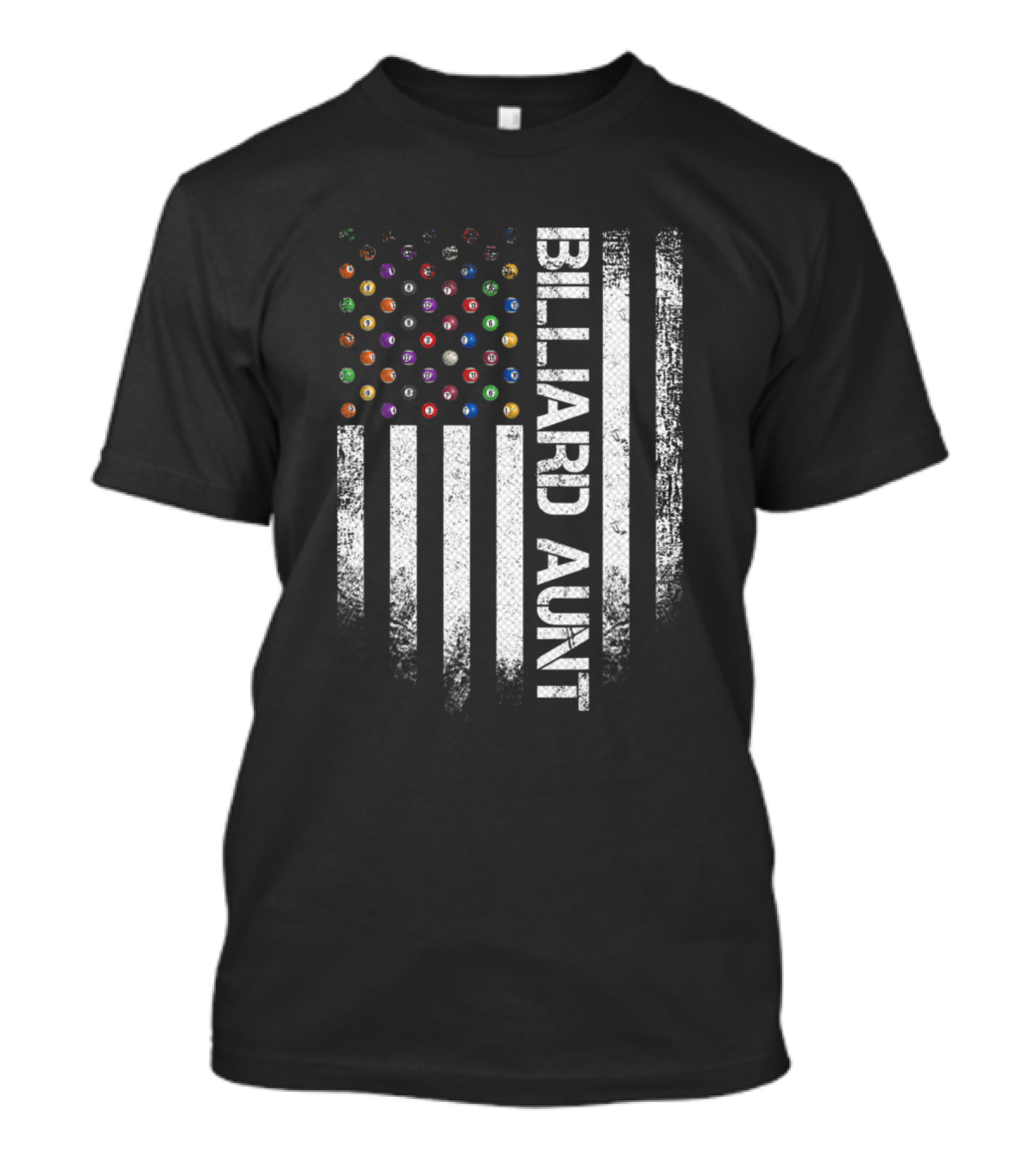 Billiard Aunt Vintage USA American Flag Pool Enthusiast T-Shirt
