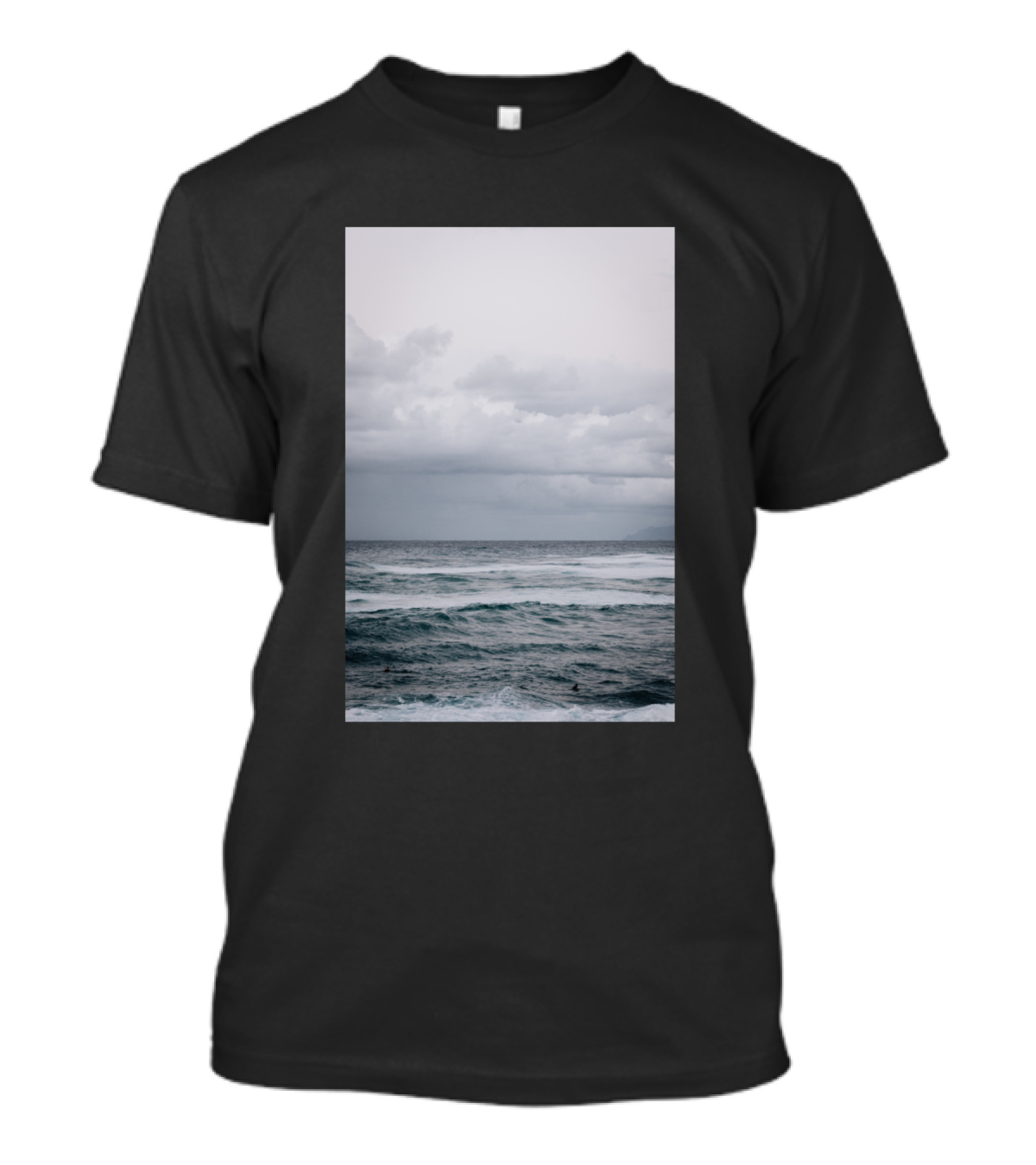 Winter Stormy Ocean Waves Under Gray Clouds T-Shirt