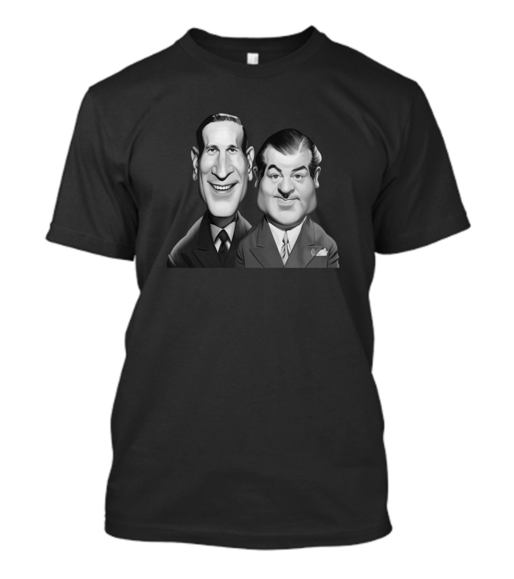 Abbott And Costello Classic Comedy Duo Caricature T-Shirt