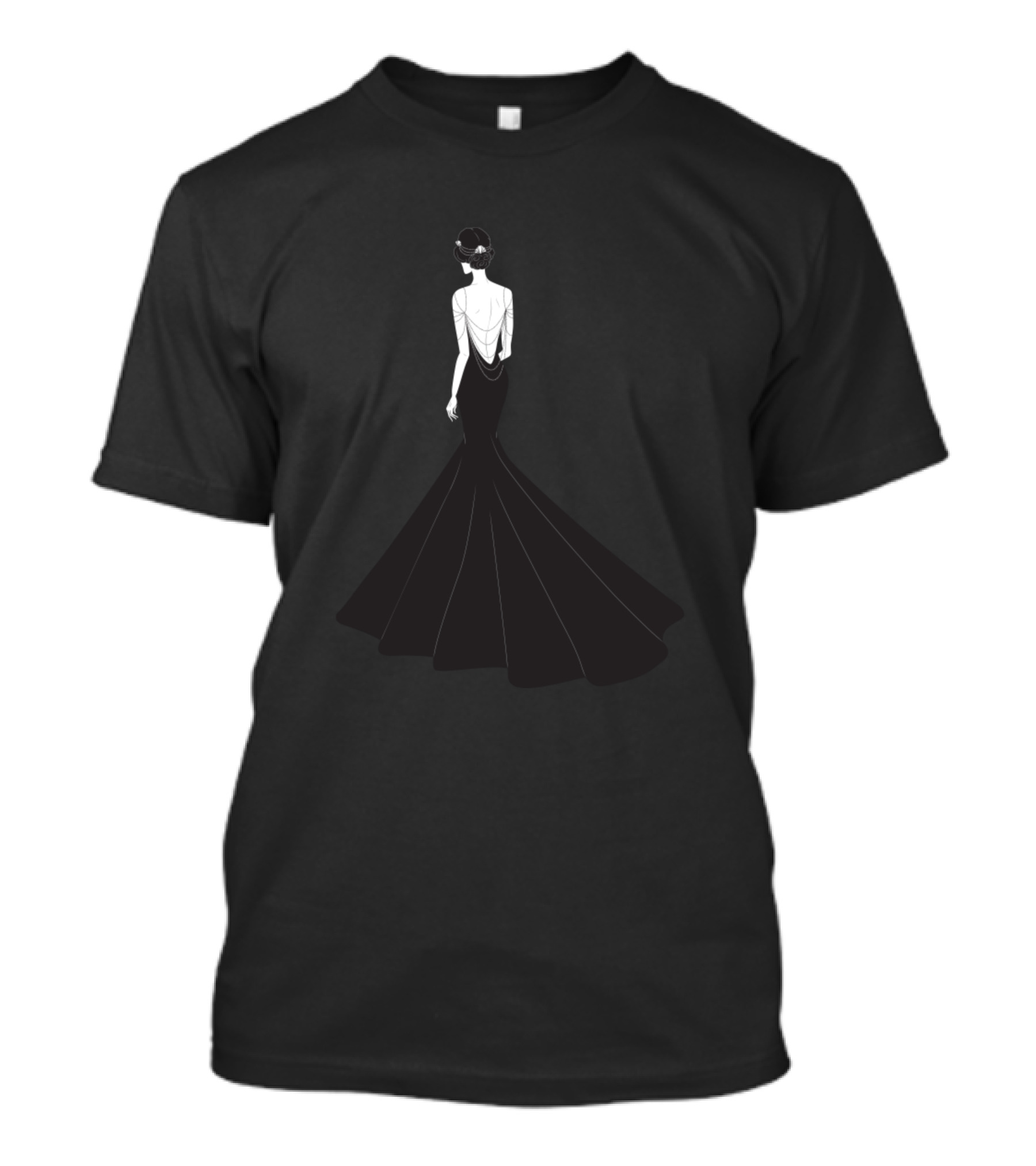 Art Deco Monochrome Fashion Gown Silhouette 1920s T-Shirt