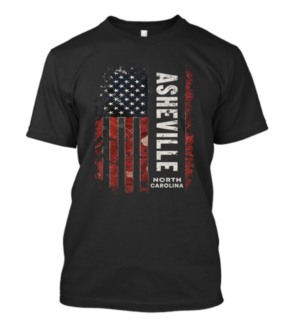 Asheville North Carolina American Flag T-Shirt