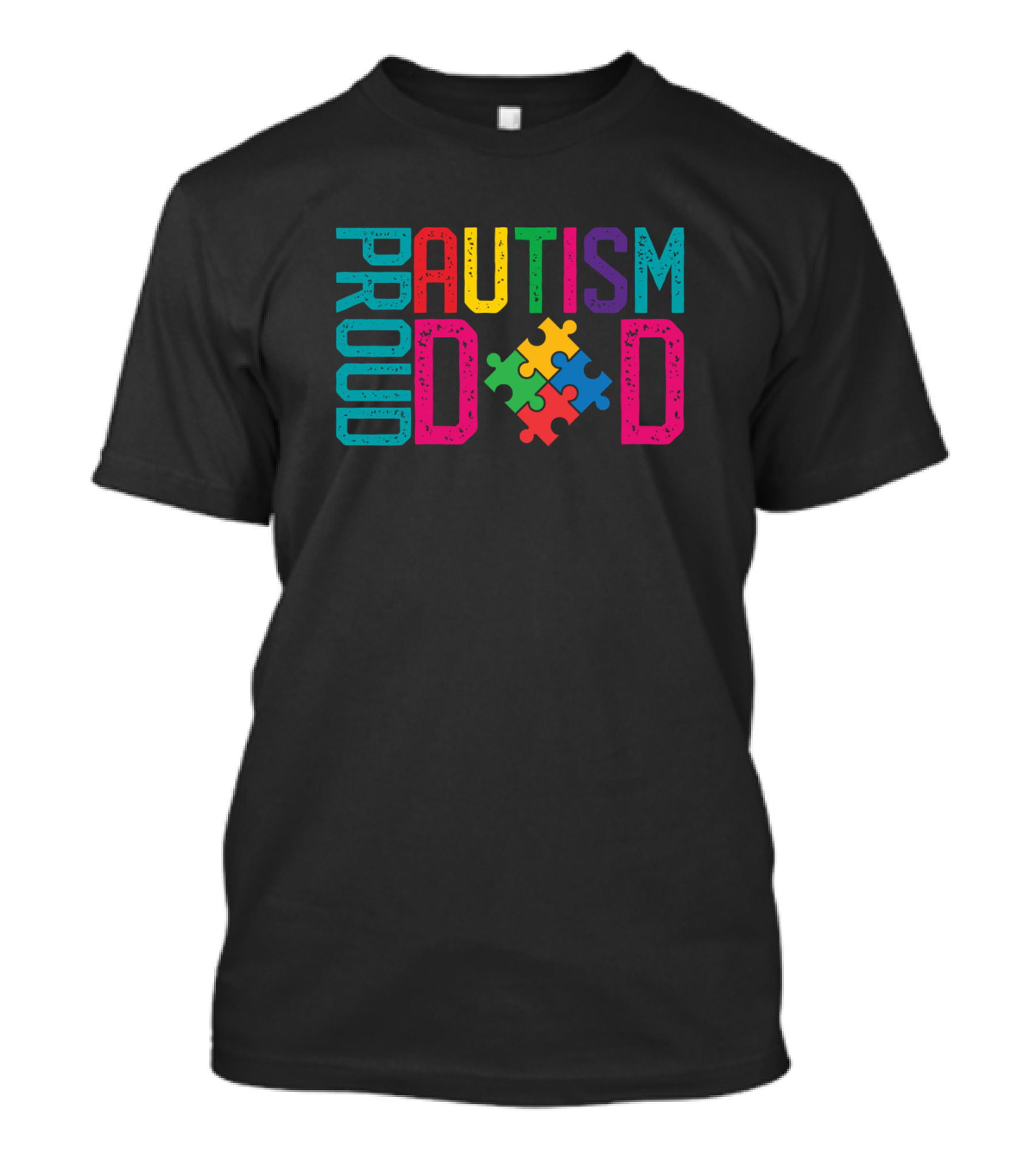 Proud Autism Dad Autism Awareness Day Month Puzzle Piece T-Shirt