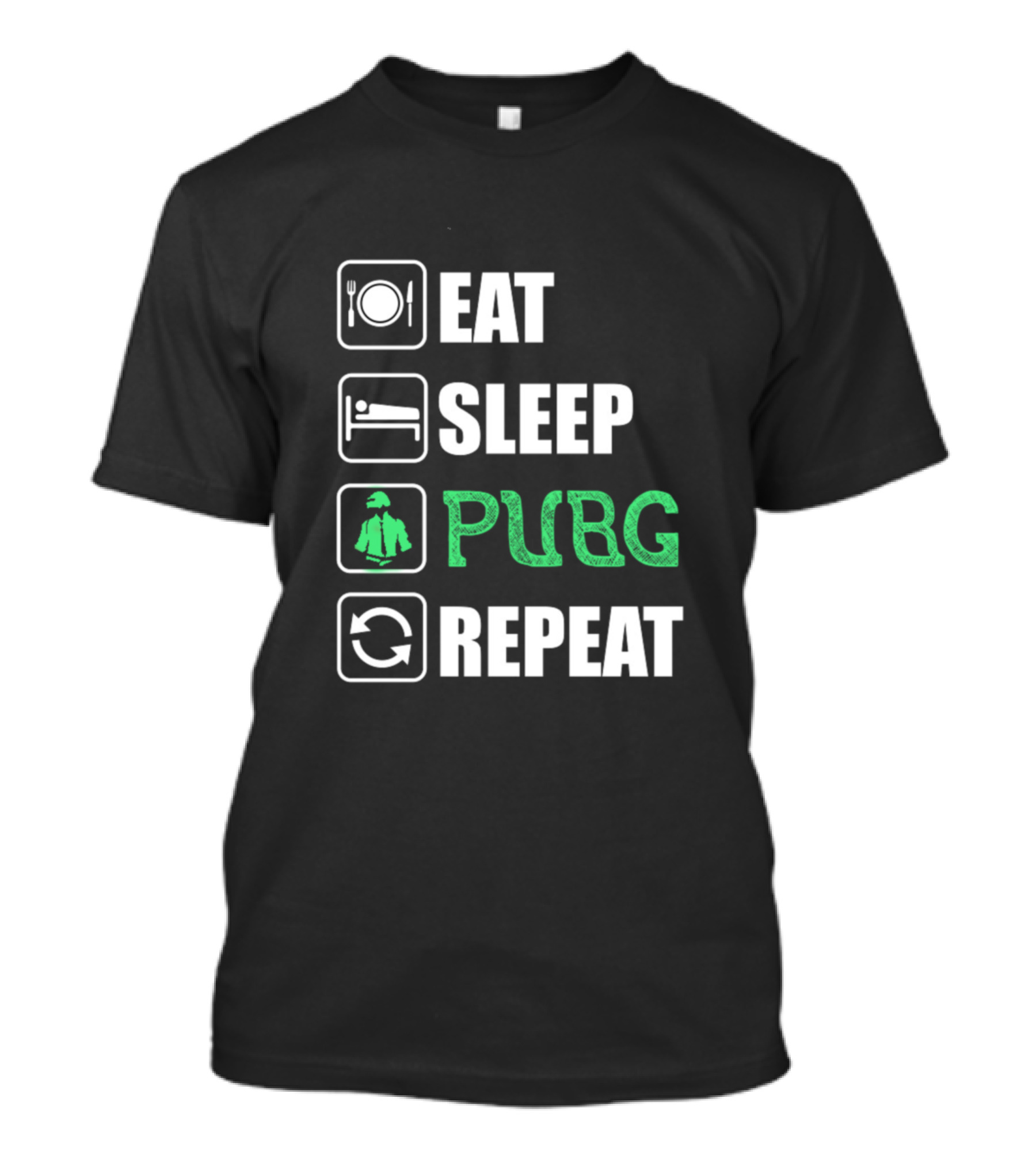 Eat Sleep PUBG Repeat Gaming Cycle Icon Series T-Shirt