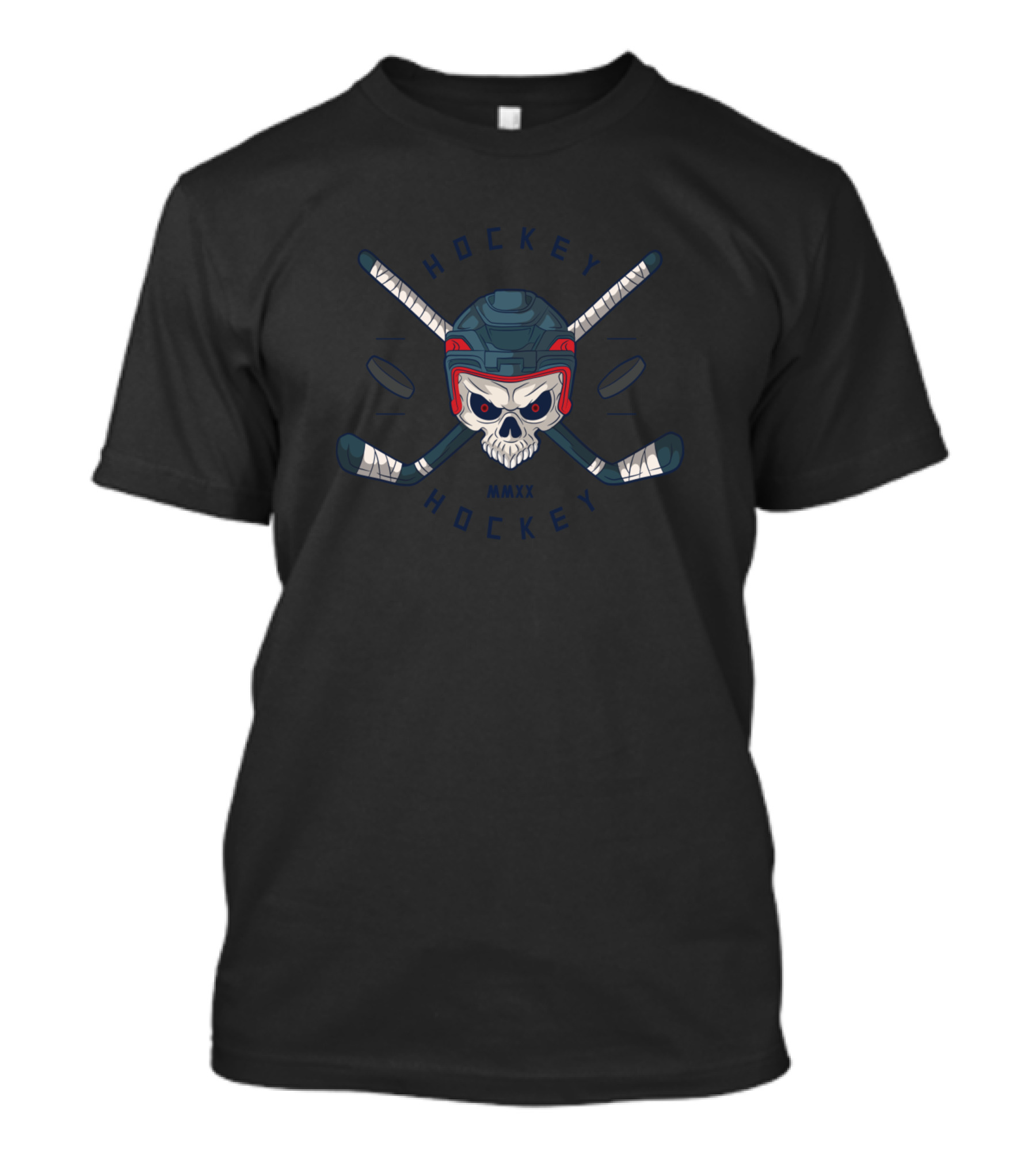 Hockey Skull Helmet With Crossed Sticks T-Shirt