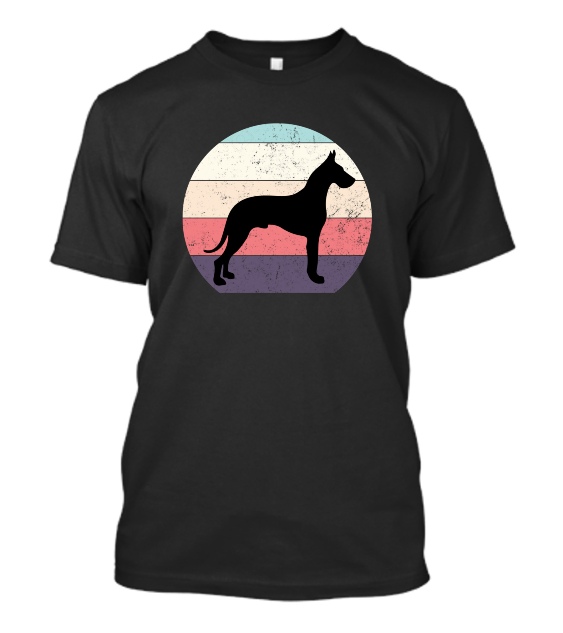 Great Dane Silhouette Retro Circle T-Shirt