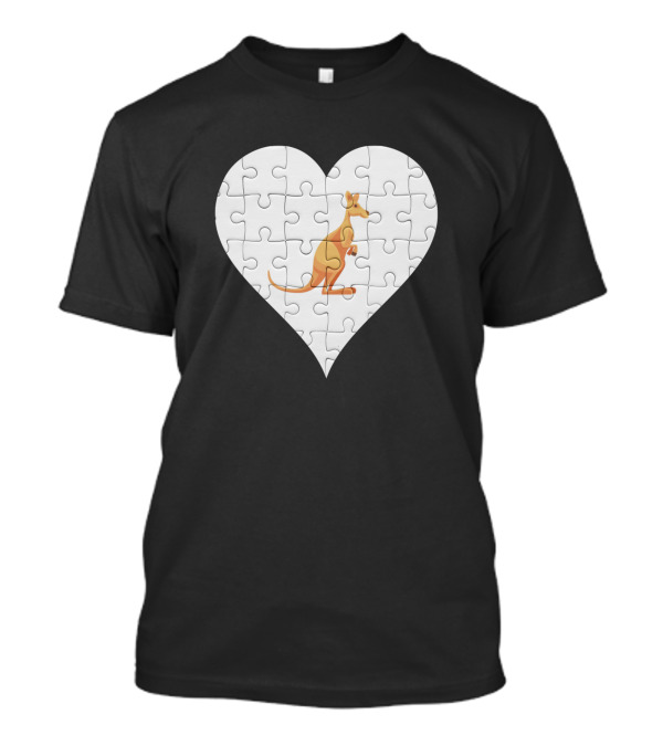 Kangaroo Heart Puzzle For Kangaroo Lovers T-Shirt