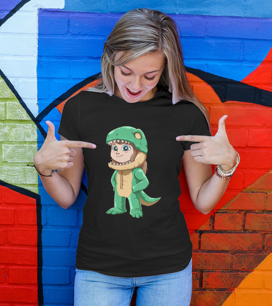 Kawaii Rex Girl Dinosaur Costume Adorable T-Shirt