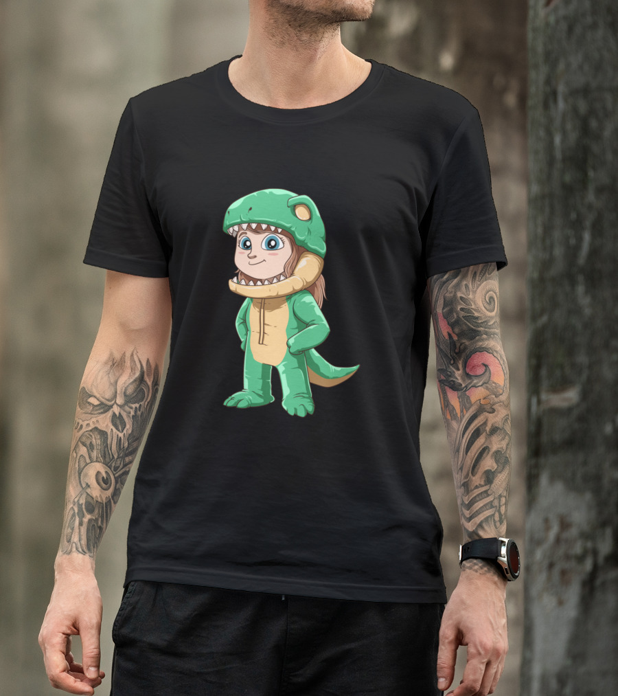 Kawaii Rex Girl Dinosaur Costume Adorable T-Shirt