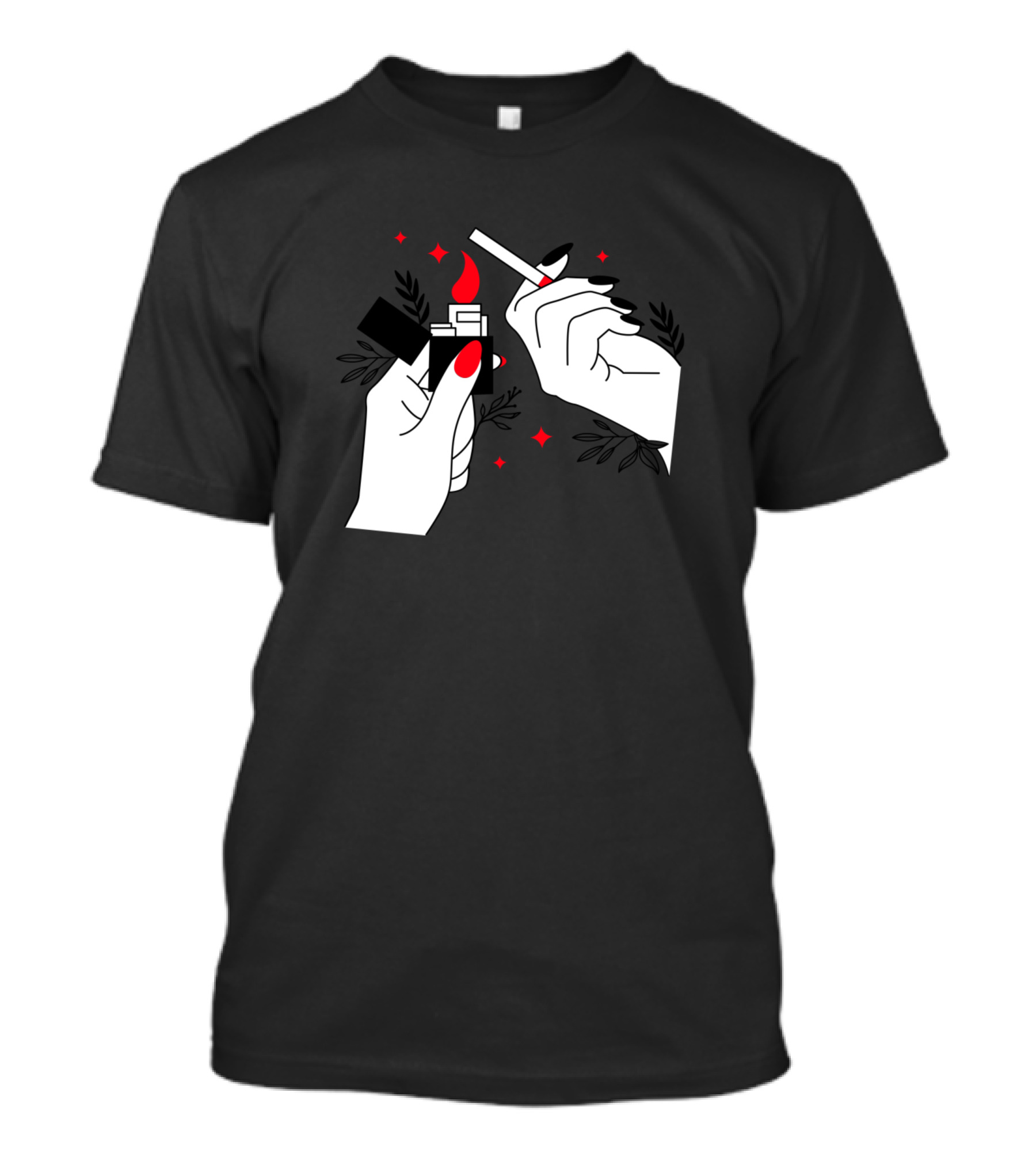 Lighter Hand Flame Cigarette T-Shirt