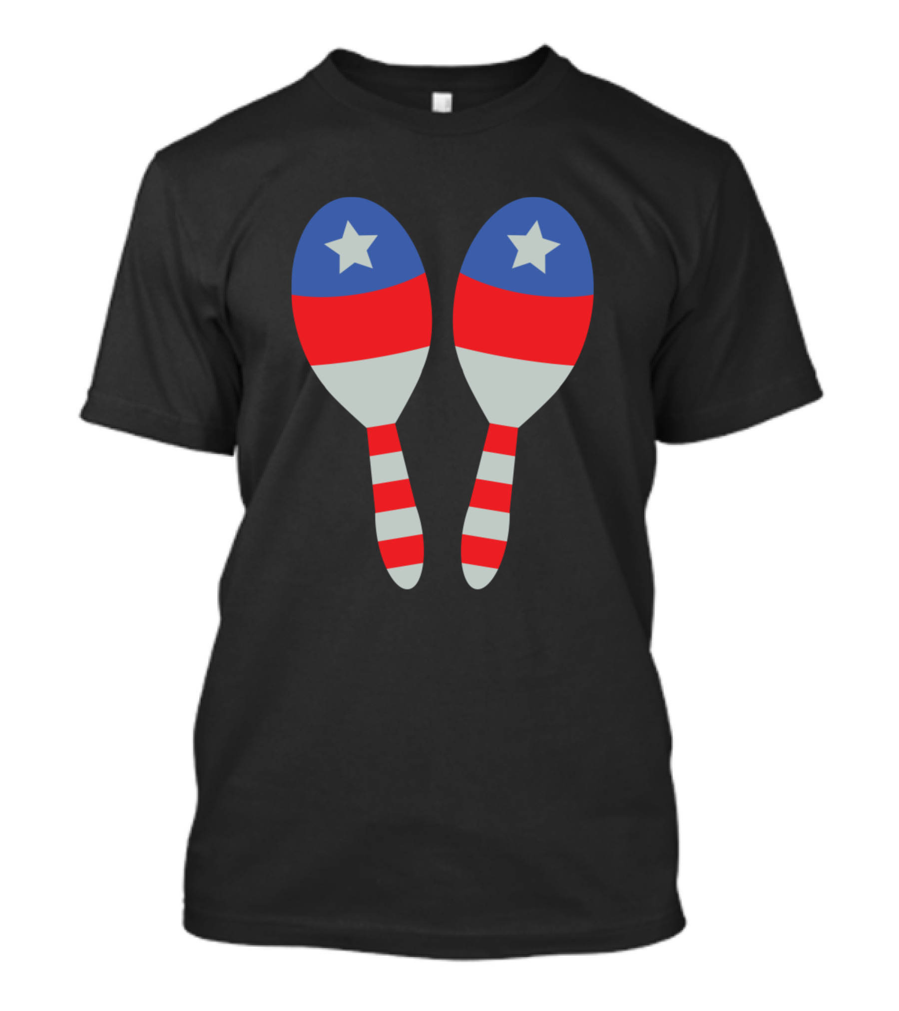 Patriotic Maracas Music Instrument USA Flag Colors T-Shirt