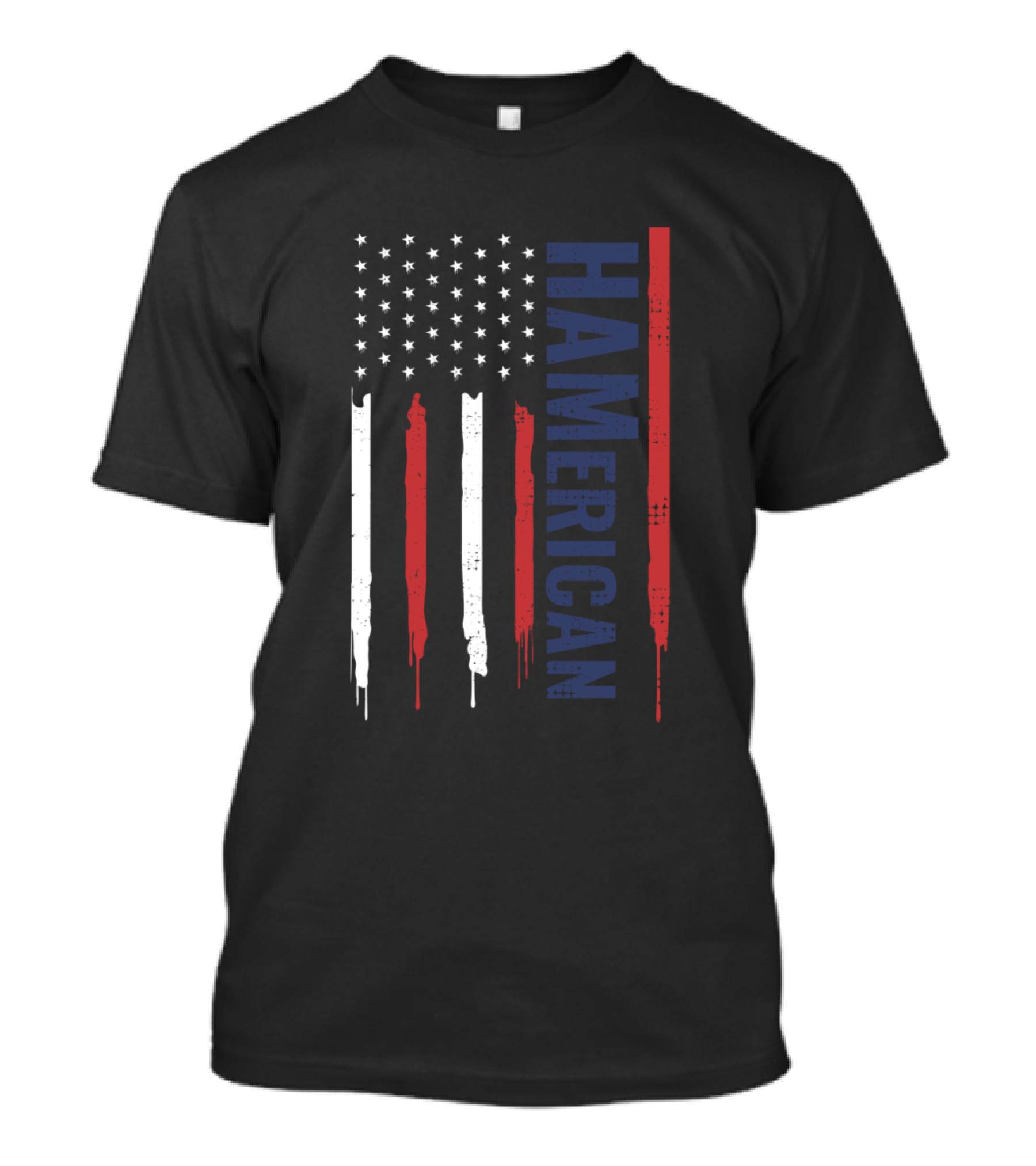 Funny Amateur Ham Radio HAmerican USA Flag 4th July T-Shirt