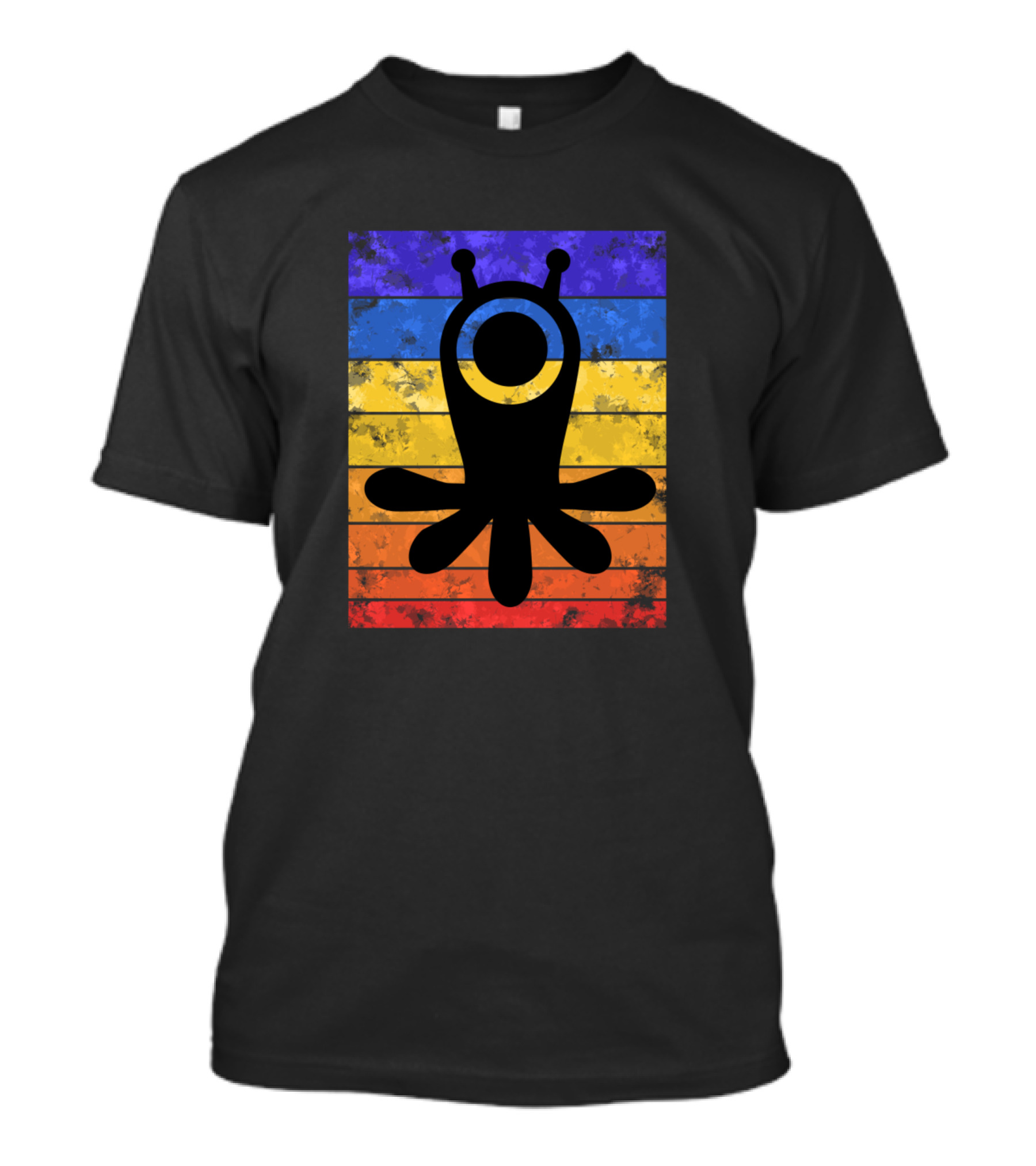 Octopus Sunset Retro Rainbow T-Shirt