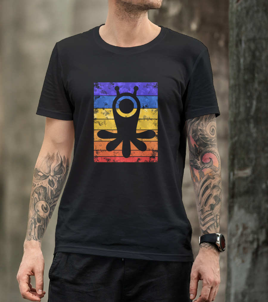 Octopus Sunset Retro Rainbow T-Shirt