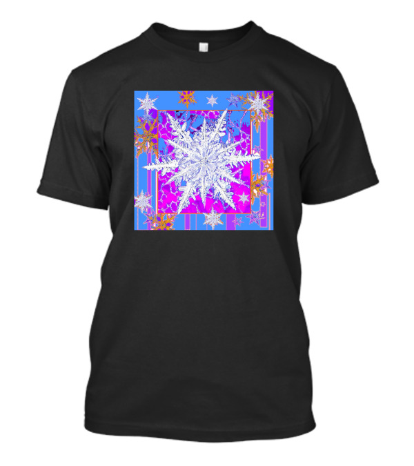 Ornate Snowflake Colorful Pattern Square T-Shirt