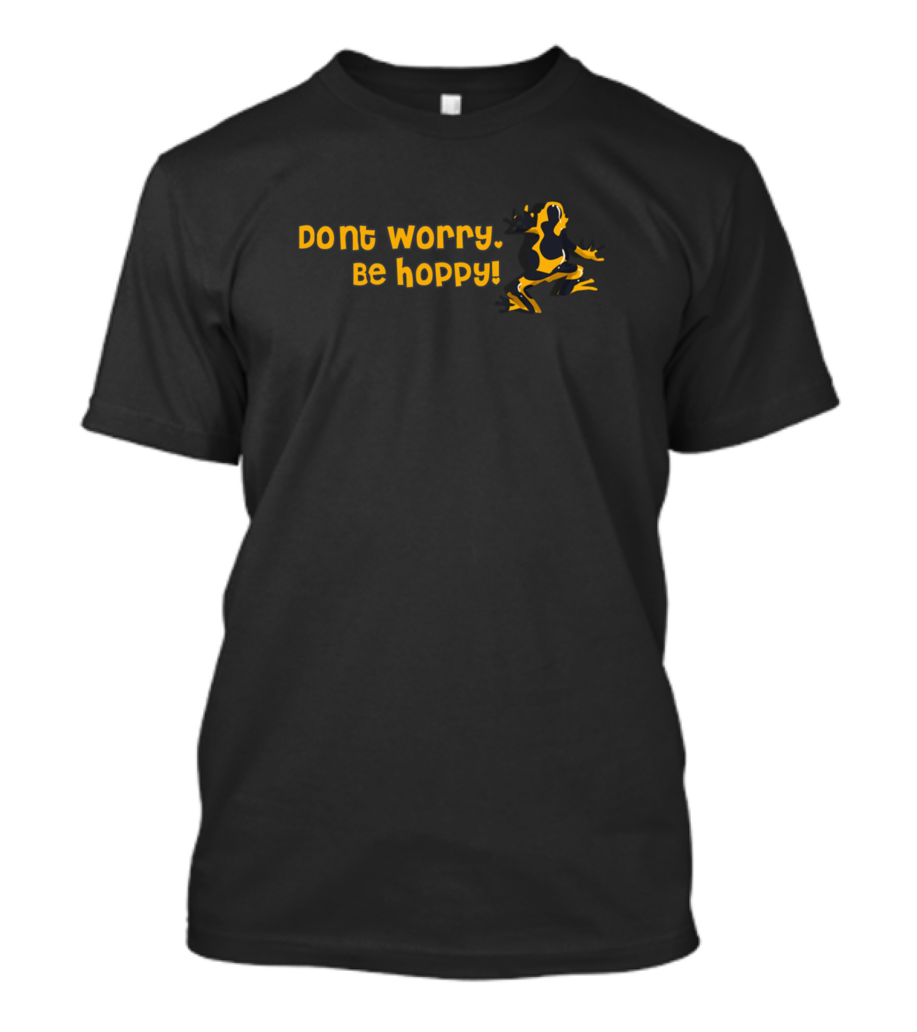 Dont Worry Be Hoppy Poison Dart Frog Orange T-Shirt