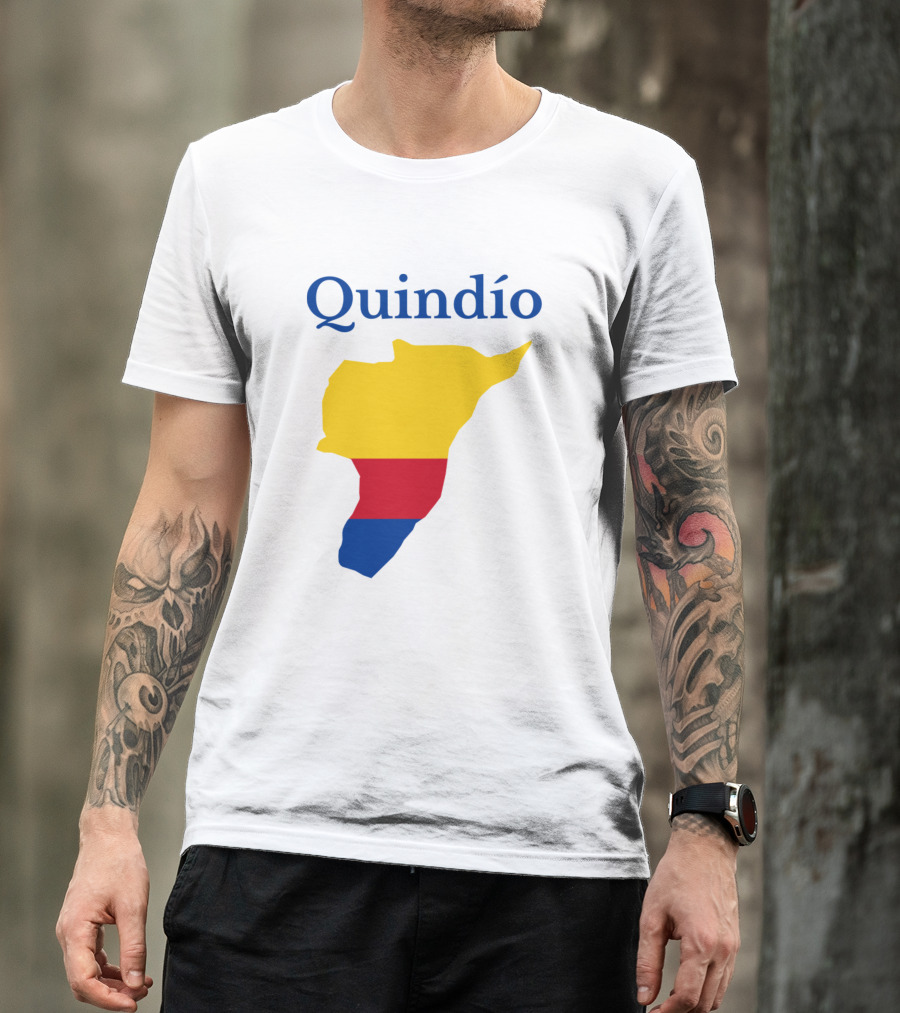 Quindío Department Map Colombia Flag Colors T-Shirt
