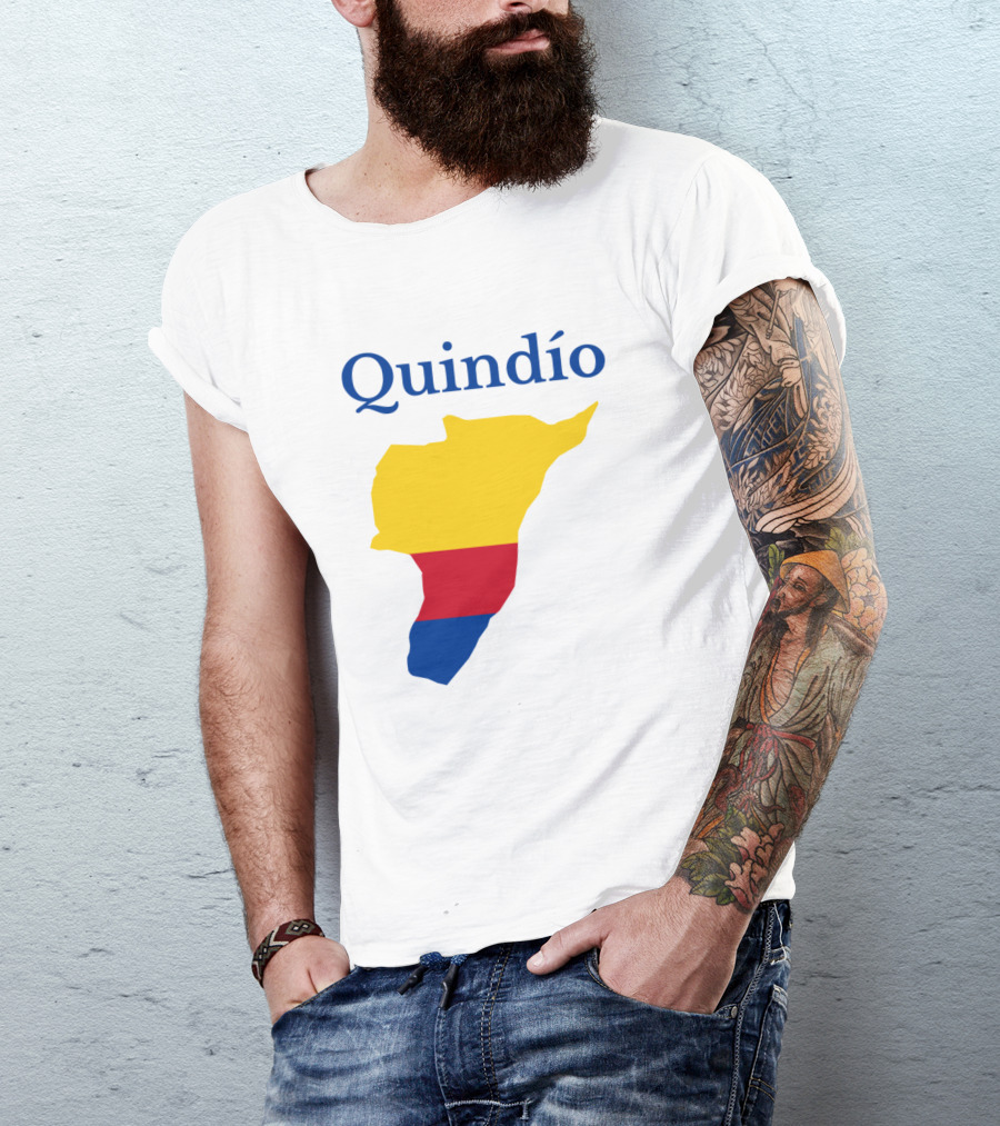 Quindío Department Map Colombia Flag Colors T-Shirt