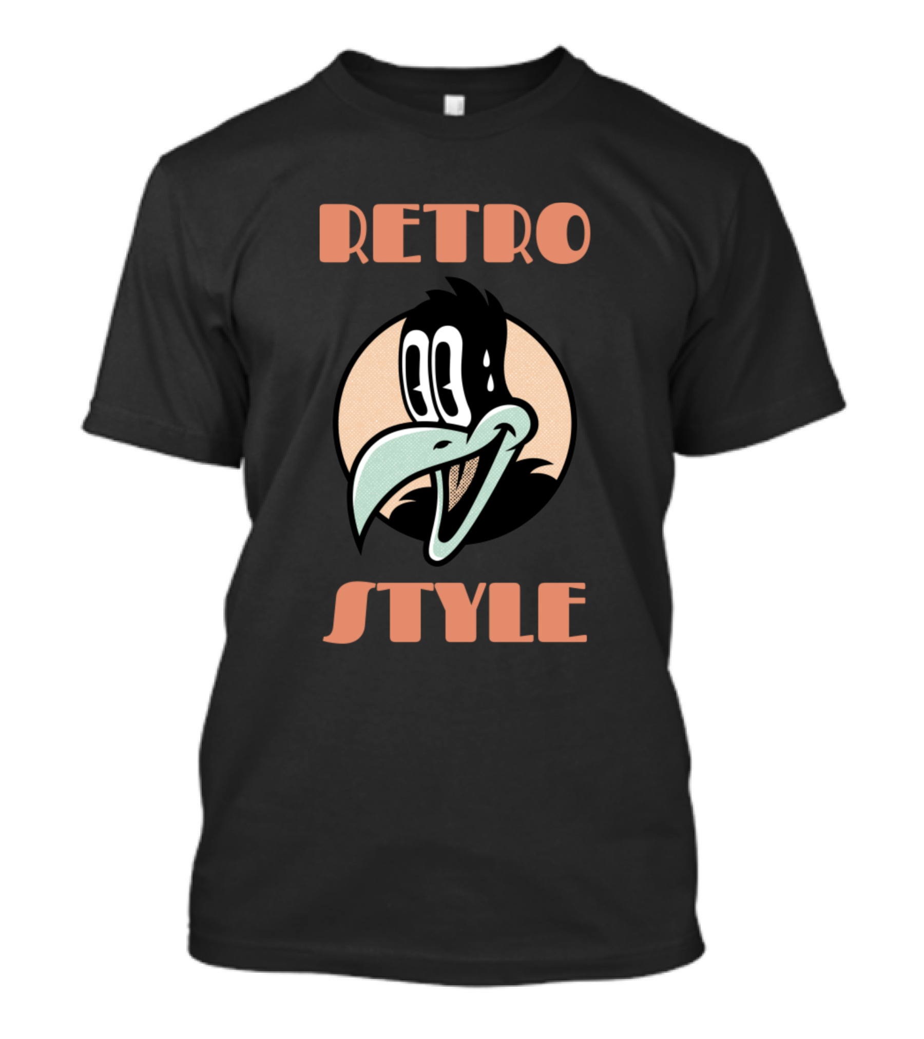 Retro Style Cartoon Bird Playful T-Shirt