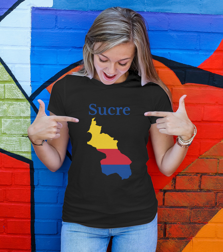 Sucre Colombia Flag Map T-Shirt