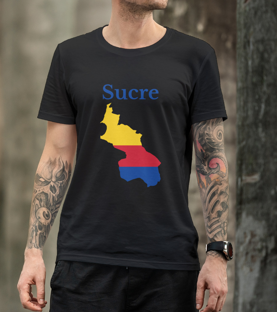Sucre Colombia Flag Map T-Shirt