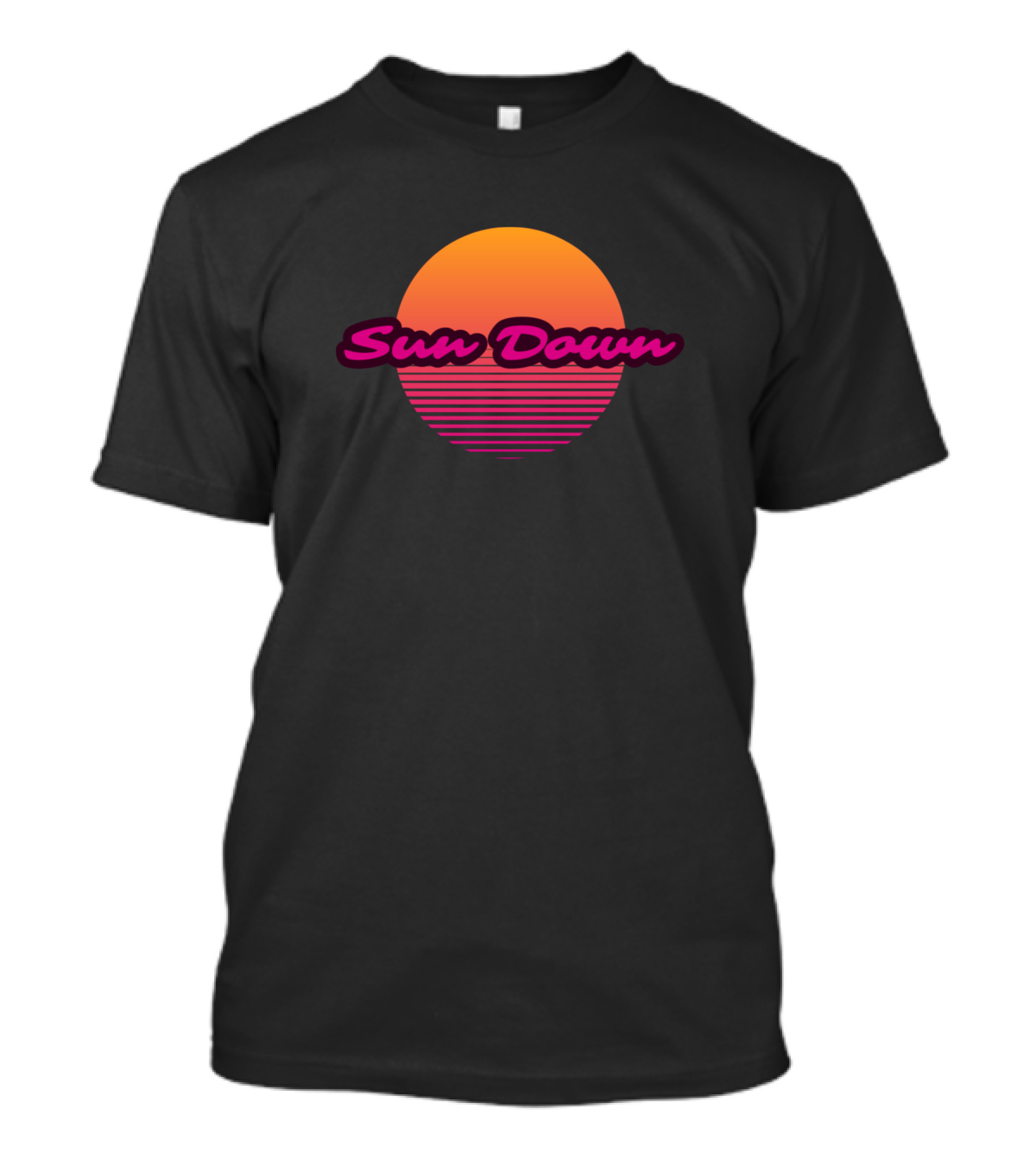 Sun Down Retro Stripe Sunset T-Shirt