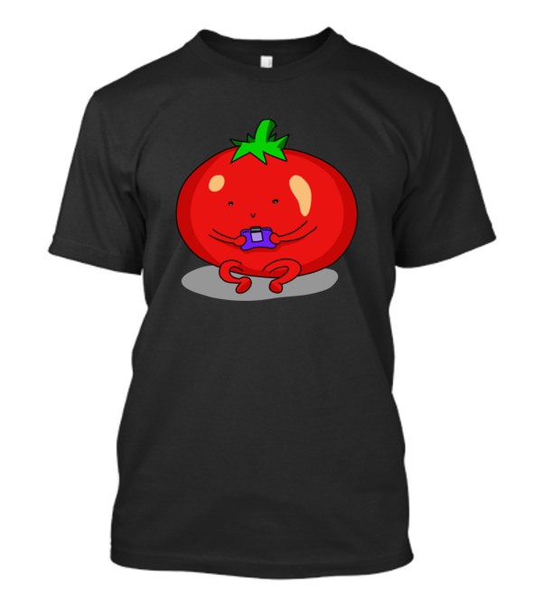 Tomato Holding Gaming Controller Adorable Character T-Shirt