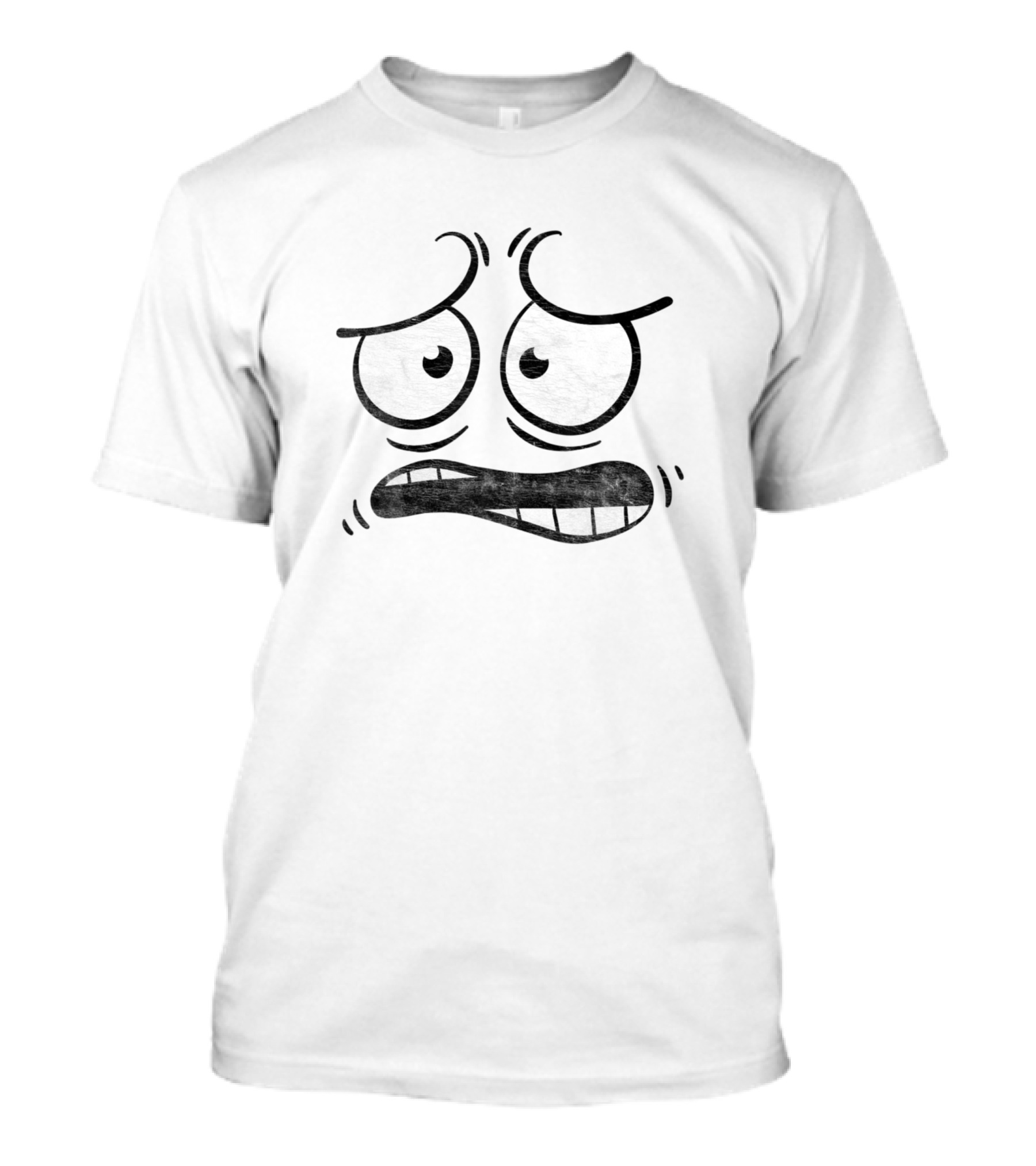 Vintage Cartoon Worried Face Adults Classic T-Shirt