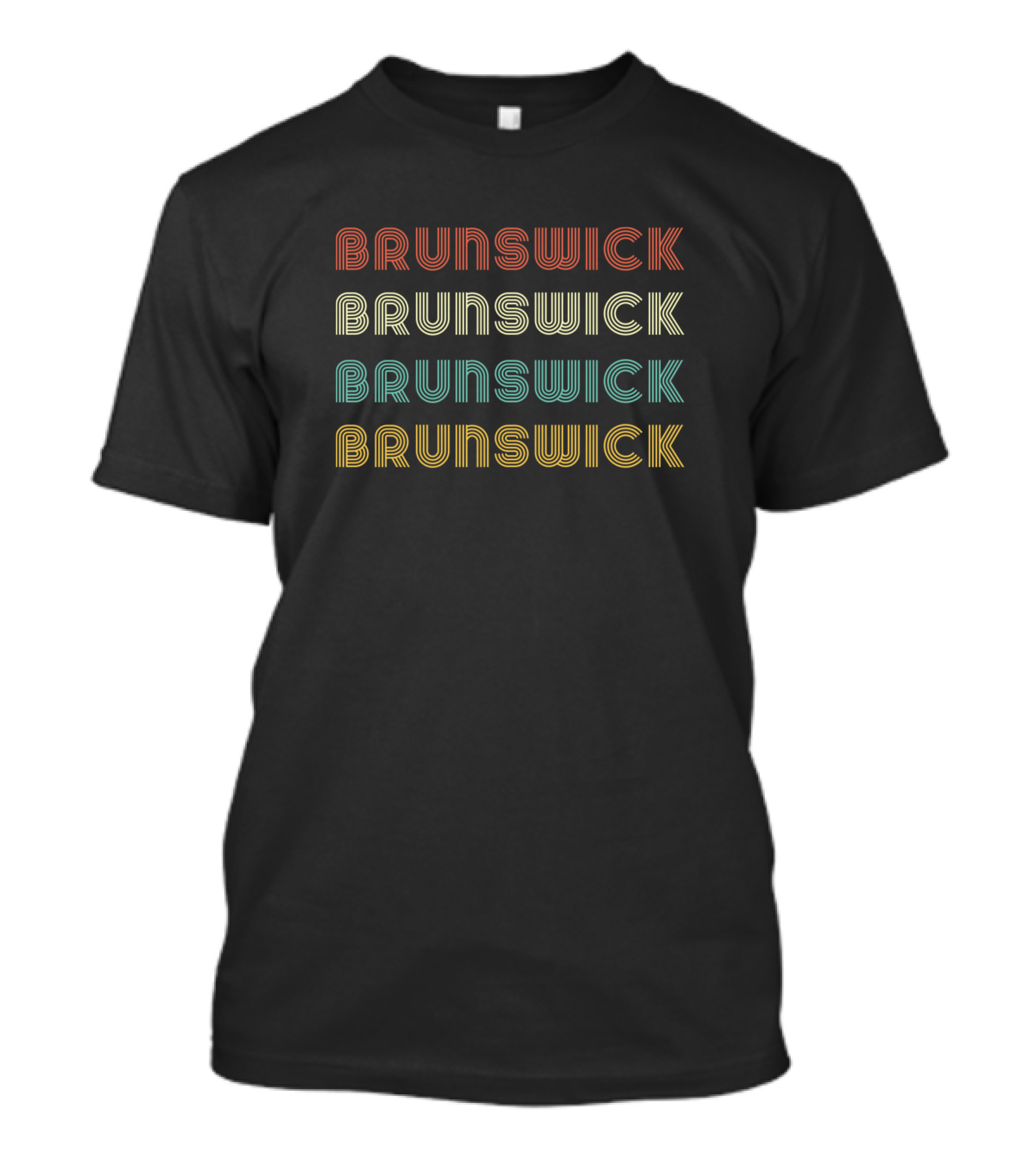 Brunswick Retro Vintage Multi-Color Typography T-Shirt