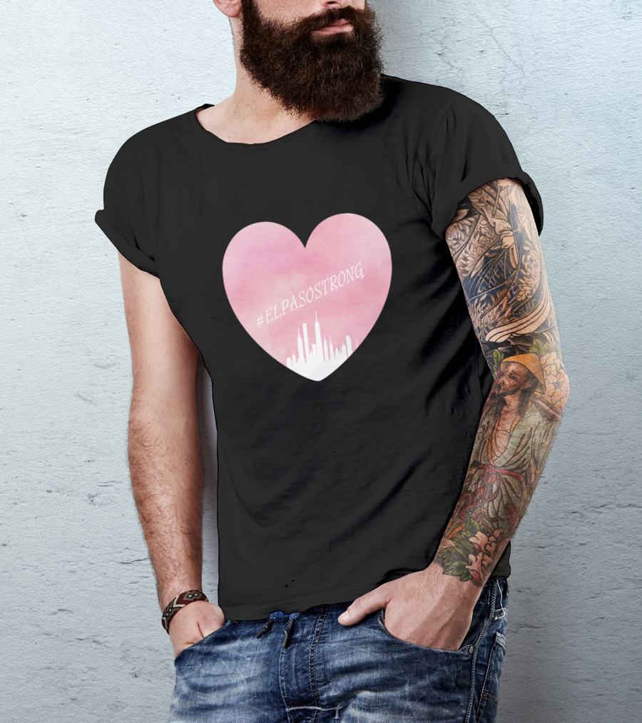 ElPasoStrong Pink Heart With City Skyline T-Shirt