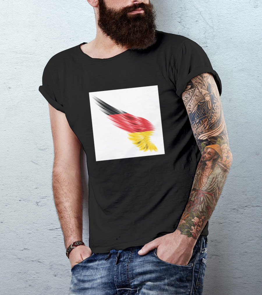 Gerrmany Black Red Yellow German Flag Brushstroke Wing T-Shirt