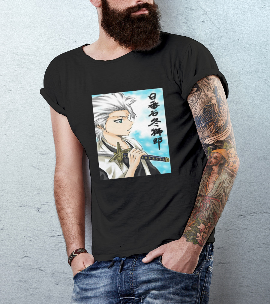Hitsugaya Toshiro Bleach Manga Character Japanese Kanji Blue Sky T-Shirt