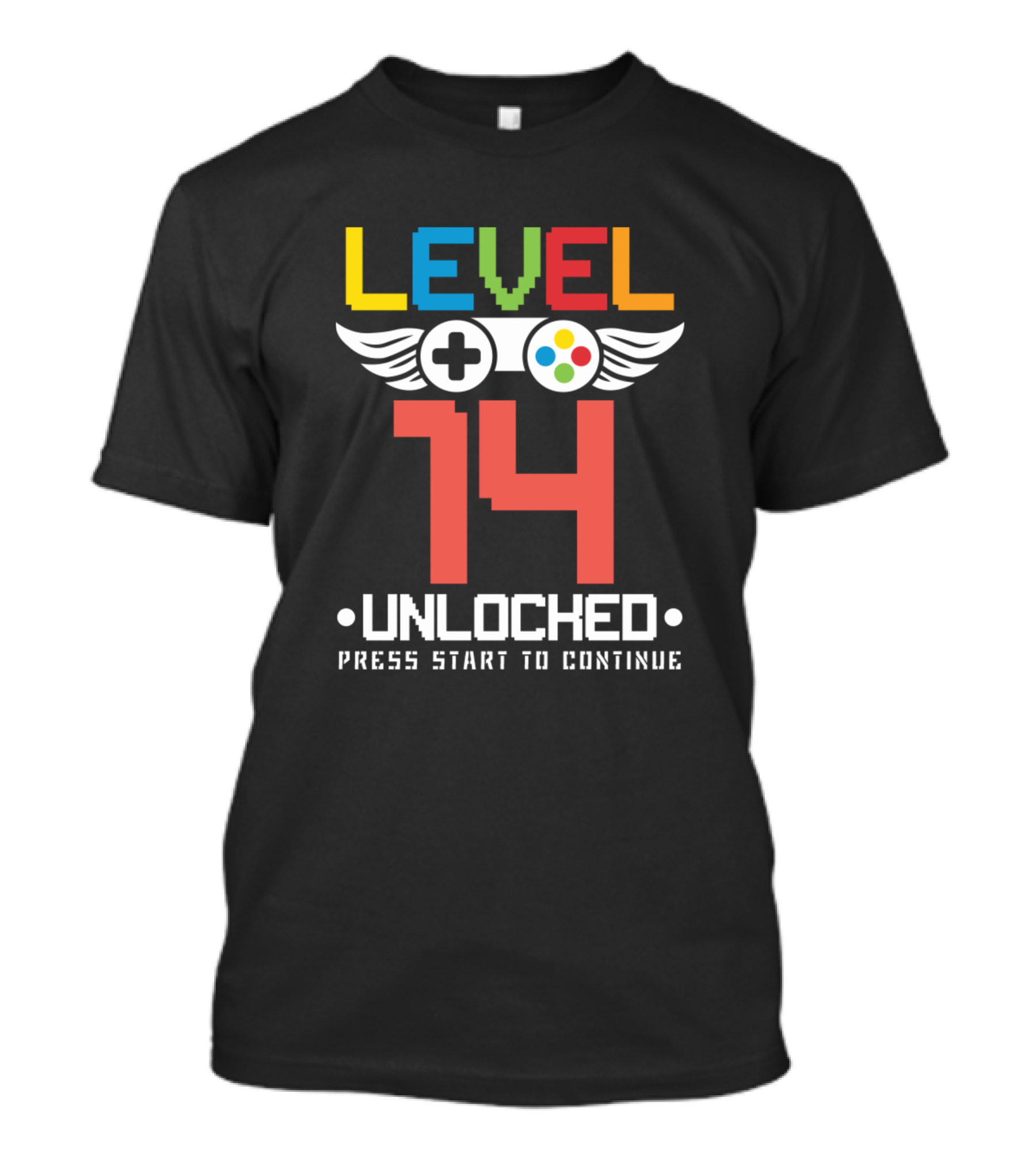Level 14 Unlocked Press Start To Continue Video Games Lover T-Shirt