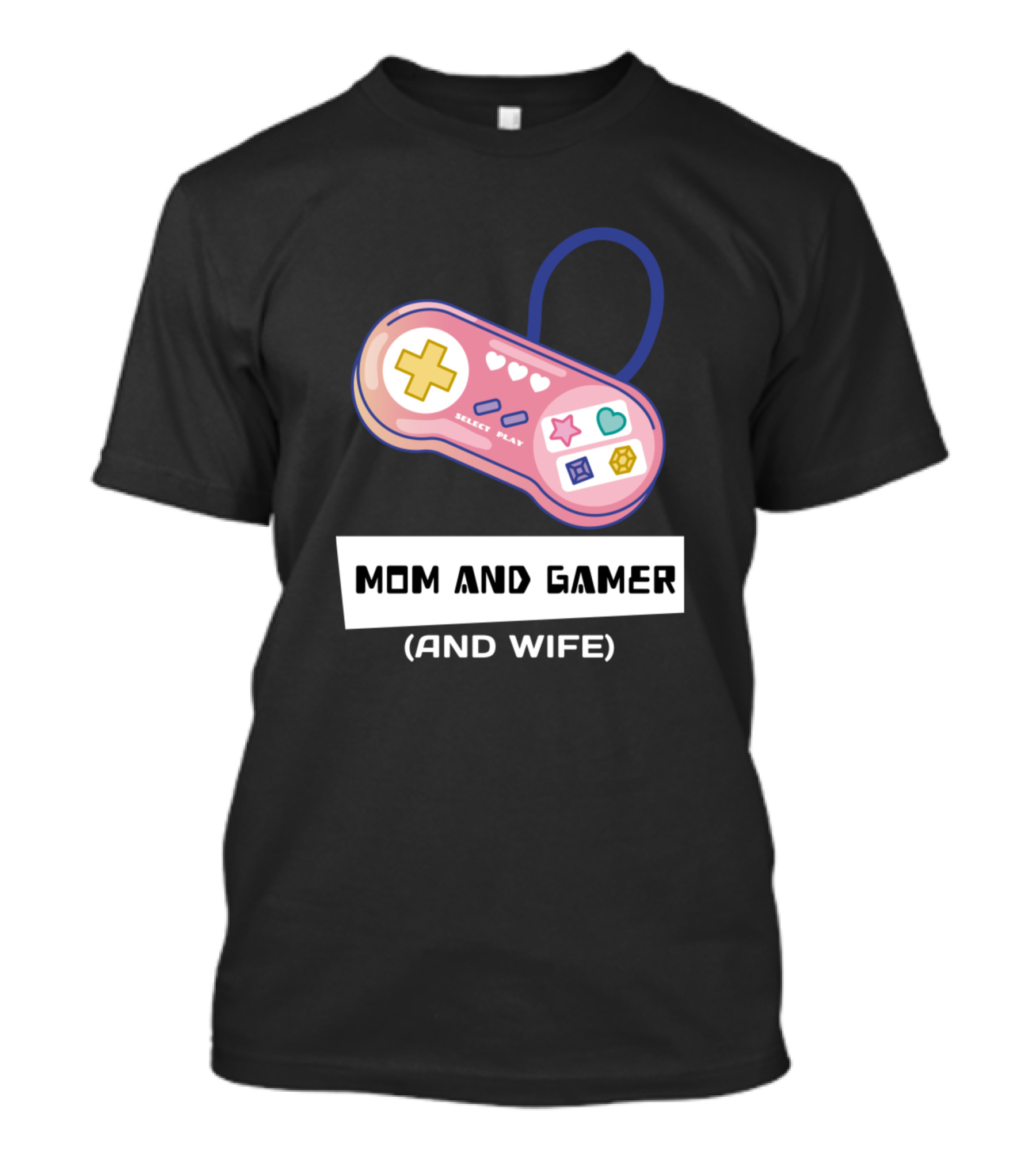 Mom And Gamer (And Wife) Controller Hearts Icons T-Shirt