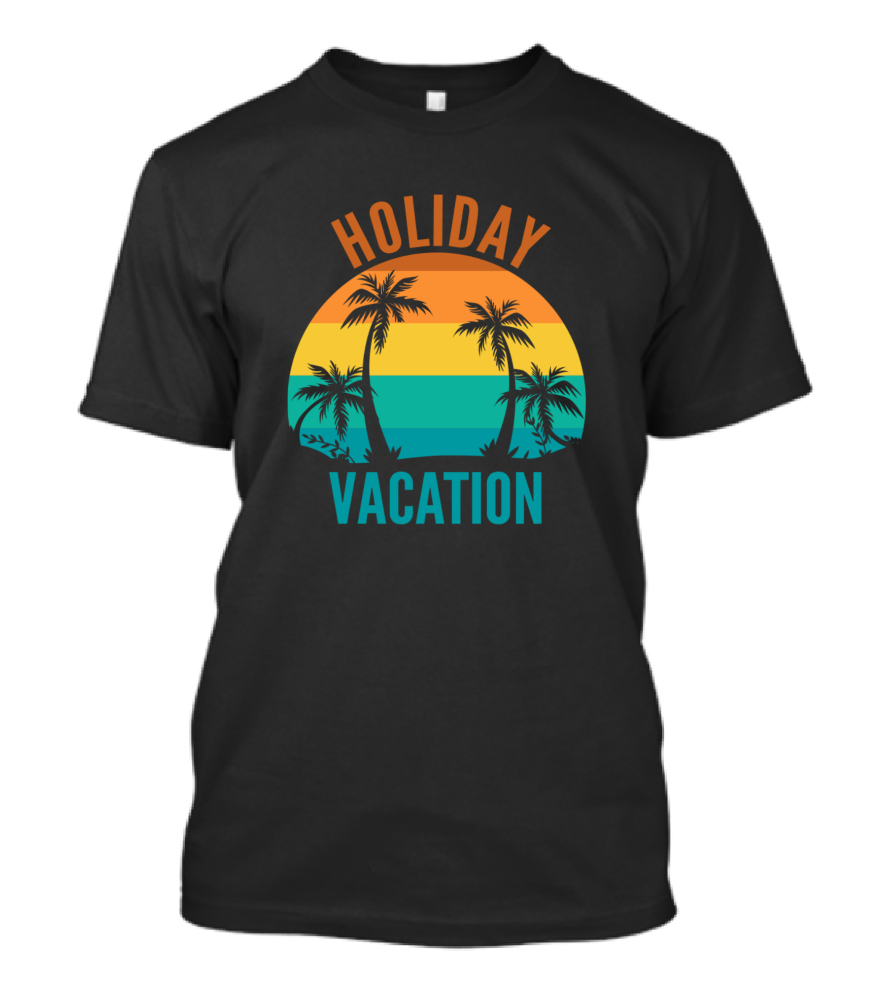 Holiday Vacation Retro Sunset Palm Trees T-Shirt 