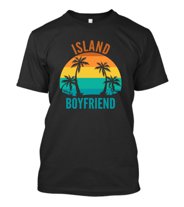 ISLAND BOYFRIEND Tropical Sunset Palm Trees T-Shirt