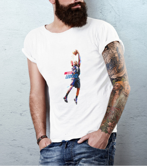 Kawhi Leonard Low Poly Basketball Jump Shot T-Shirt