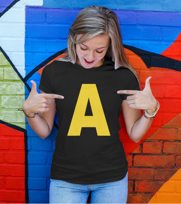 Yellow Letter A Chipmunk Iconic T-Shirt