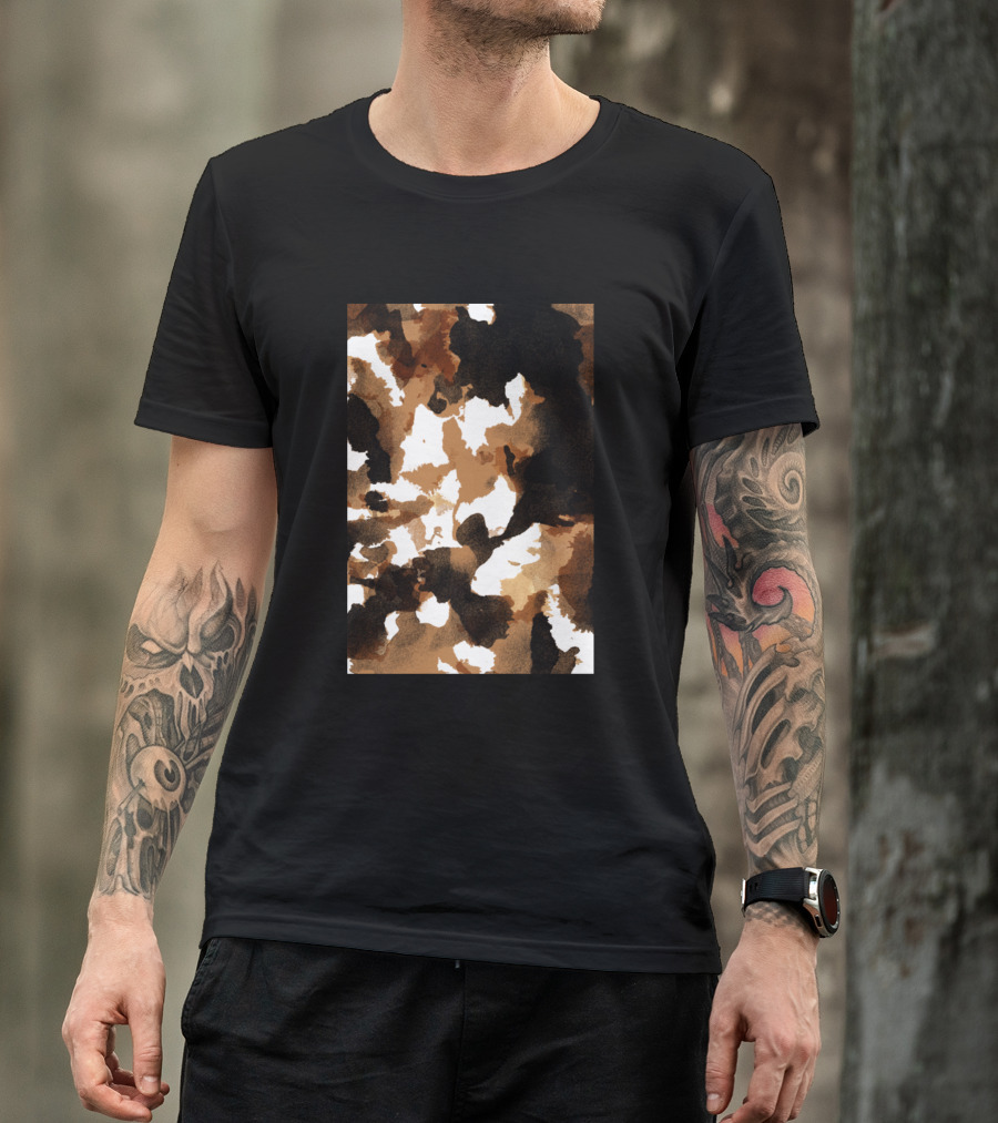 Longhorn Camouflage Brown And White T-Shirt