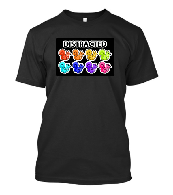 Distracted Rainbow Squirrels ADHD Brain T-Shirt