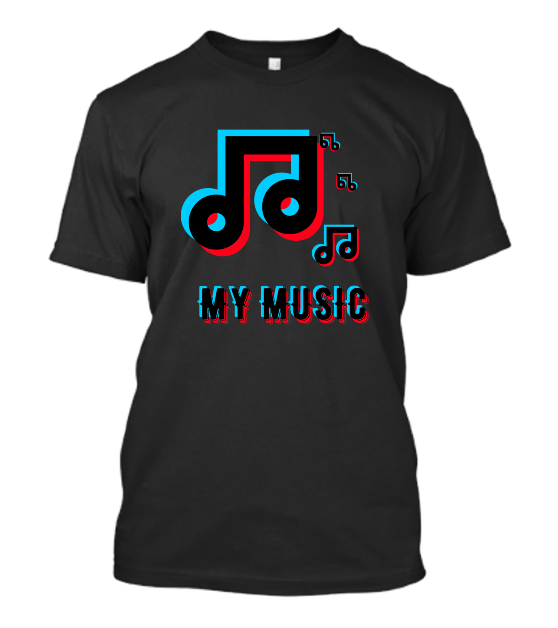 MY MUSIC Musical Notes Tricolor T-Shirt