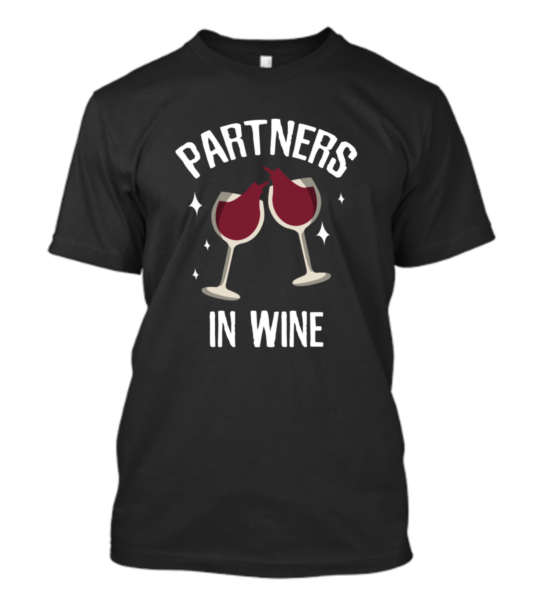 Partners In Wine Cheers Glasses Sparkles T-Shirt