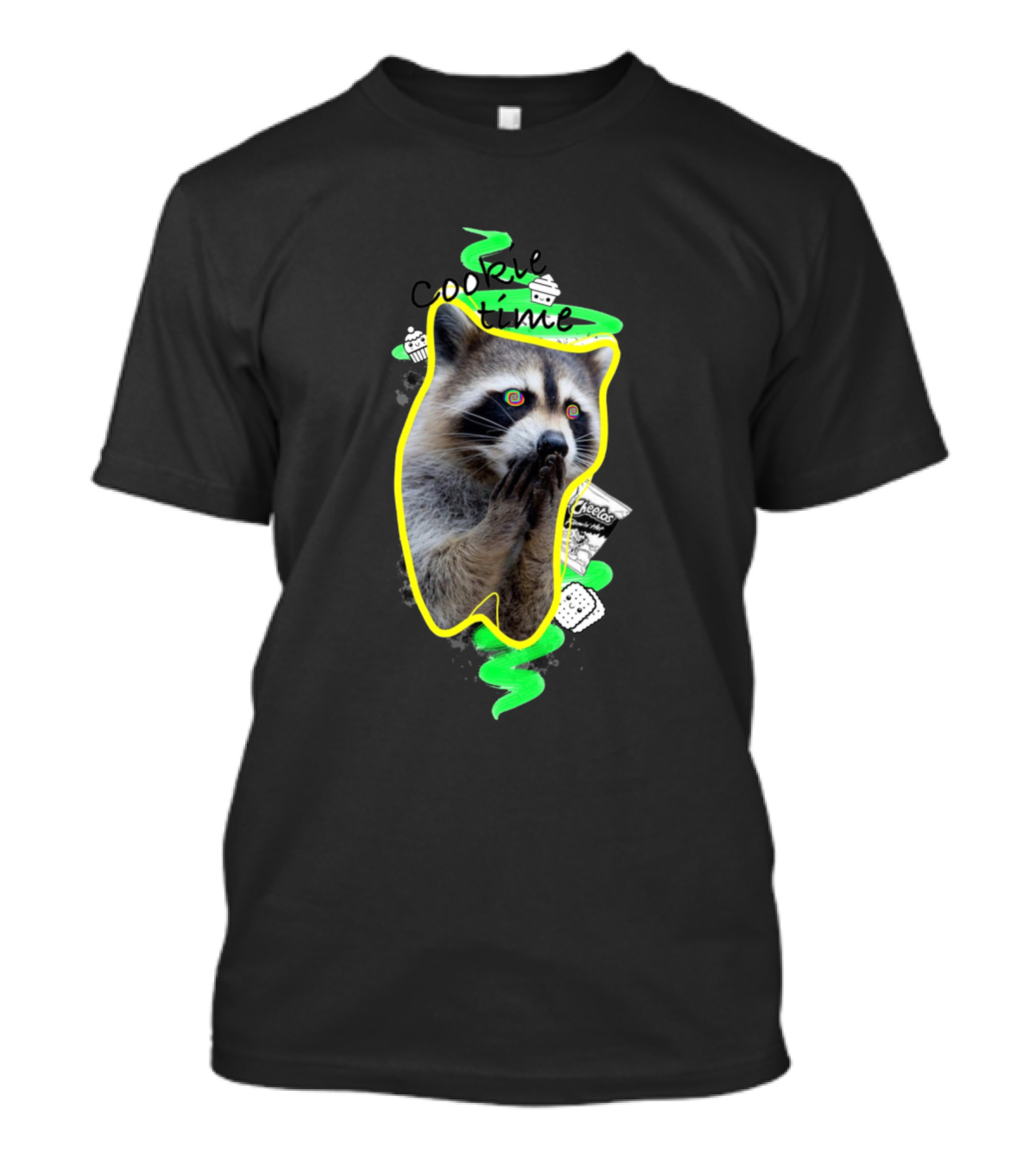 Raccoon Cookie Time Cupcakes And Sweets T-Shirt