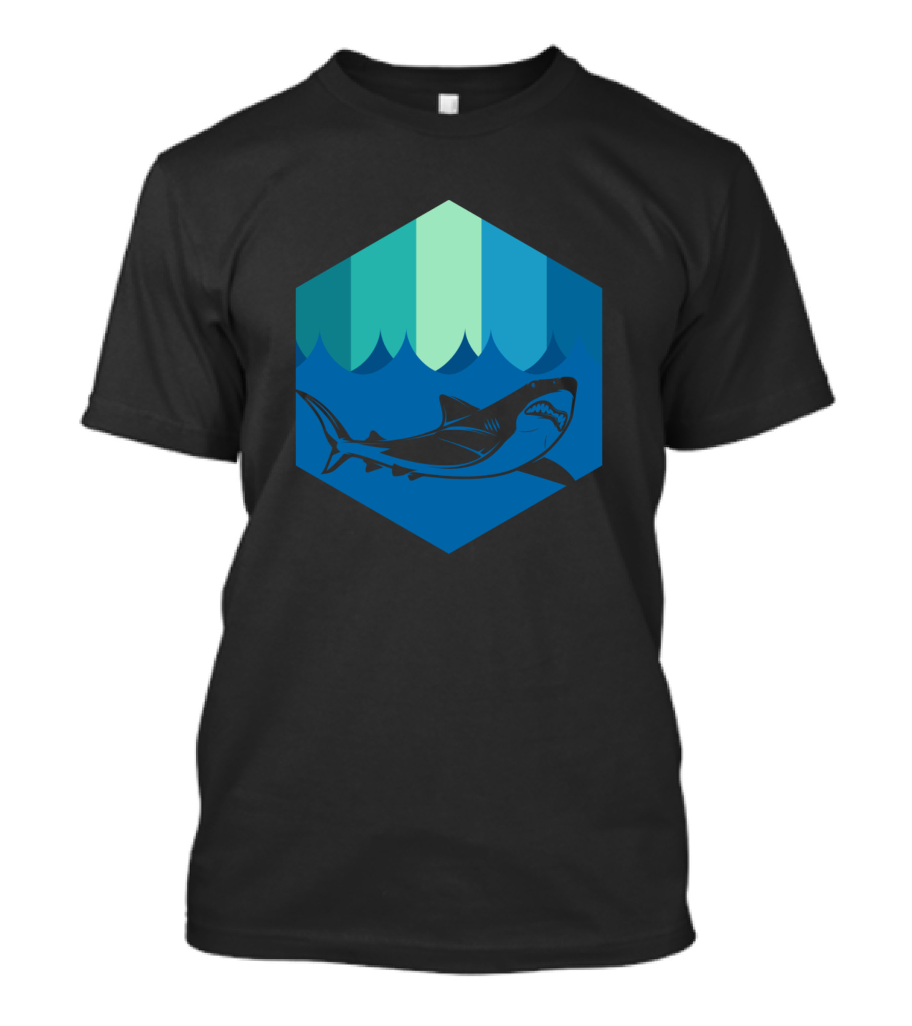 Shark Teeth Ocean Hexagon Shark T-Shirt