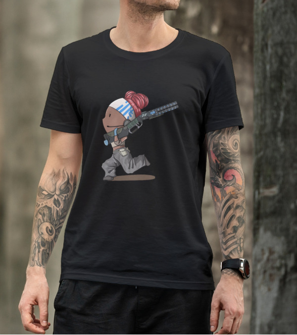 Shift Ya Carcass Funny Cartoon Character With Futuristic Weapon T-Shirt
