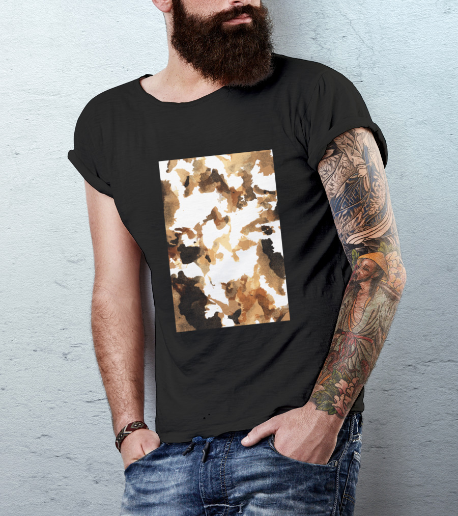 Shorthorn Animal Camouflage Pattern In Earth Tones T-Shirt
